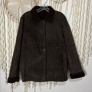 BASS Women's Suede Leather Barn Chore Jacket Rugged Size XL